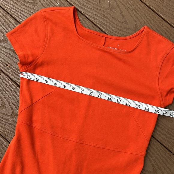 Everlane pumpkin orange, a lime short sleeve stretch dress XS - Picture 7 of 10